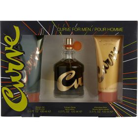 CURVE by Liz Claiborne COLOGNE SPRAY 4.2 OZ & AFTER SHAVE BALM 3.4 OZ & SHOWER GEL 3.4 OZ